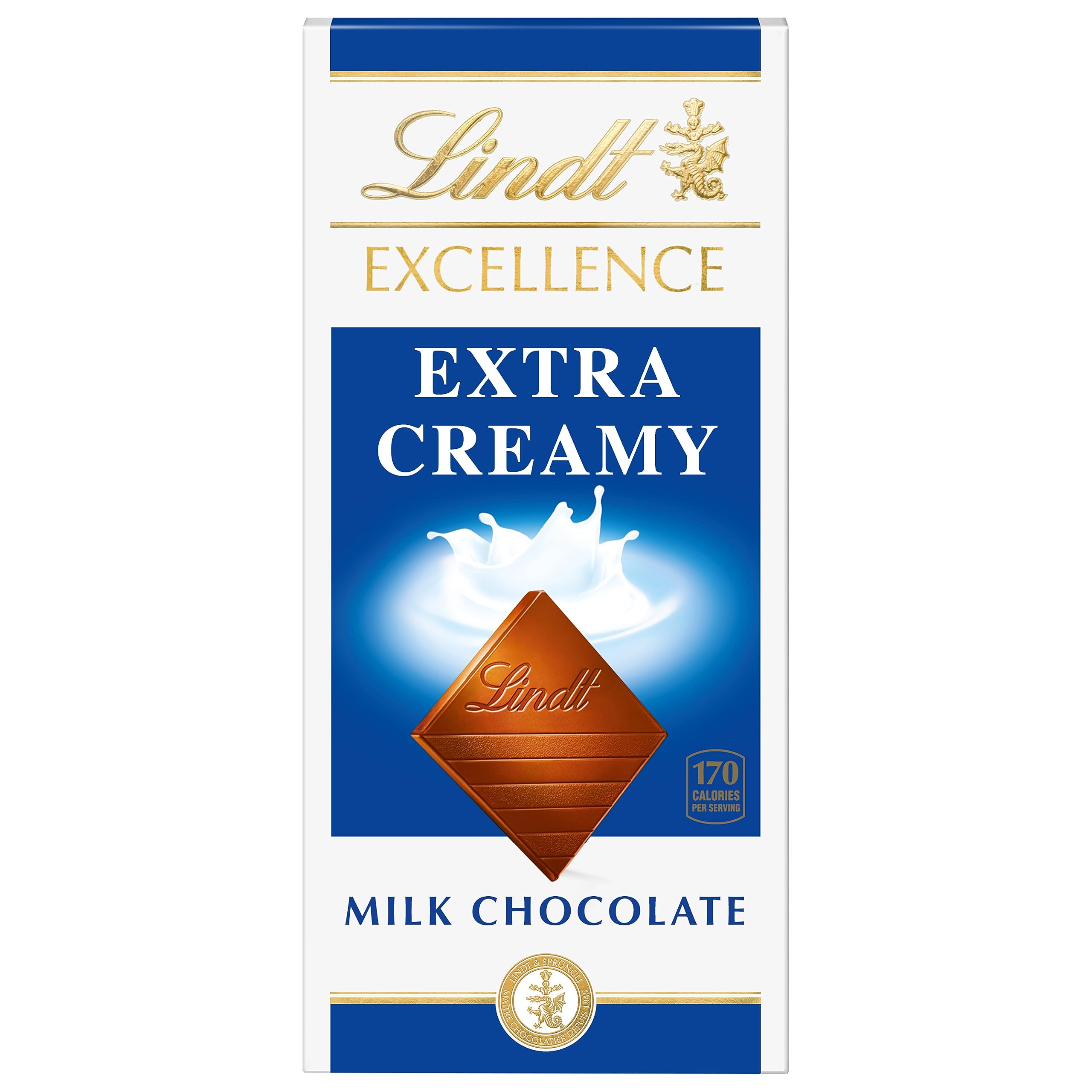 Lindt EXCELLENCE Extra Creamy Milk Chocolate Candy Bar, Milk Chocolate, 3.5 oz. Bar